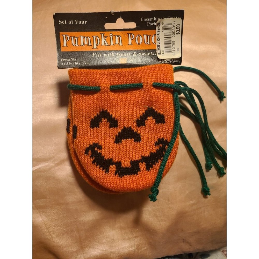 Vintage 1999 Figi Pumpkin Pouches Set Of 4